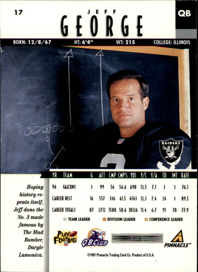 B7257- 1997 Pinnacle Footbal Cards 1-200 +Inserts -You Pick- 15+ FREE US SHIP - Picture 25 of 304