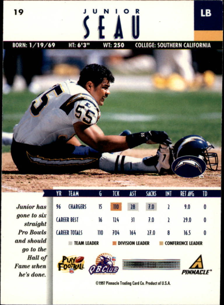 B7257- 1997 Pinnacle Footbal Cards 1-200 +Inserts -You Pick- 15+ FREE US SHIP - Picture 27 of 304
