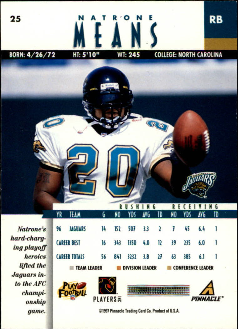 B7257- 1997 Pinnacle Footbal Cards 1-200 +Inserts -You Pick- 15+ FREE US SHIP - Picture 37 of 304
