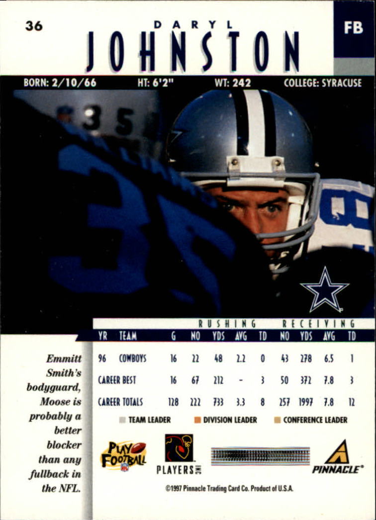B7257- 1997 Pinnacle Footbal Cards 1-200 +Inserts -You Pick- 15+ FREE US SHIP - Picture 55 of 304