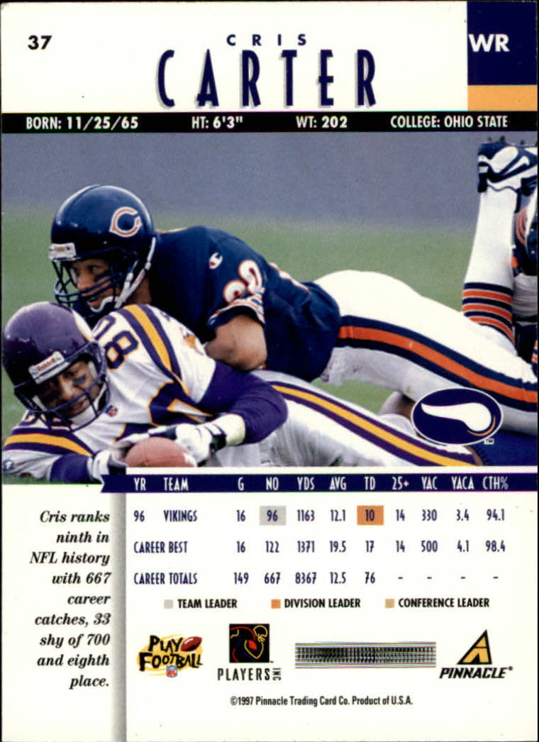 B7257- 1997 Pinnacle Footbal Cards 1-200 +Inserts -You Pick- 15+ FREE US SHIP - Picture 57 of 304