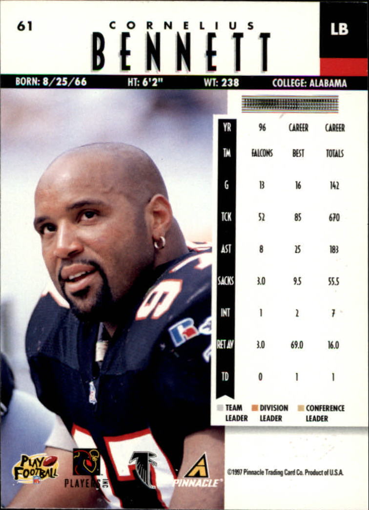 B7257- 1997 Pinnacle Footbal Cards 1-200 +Inserts -You Pick- 15+ FREE US SHIP - Picture 89 of 304