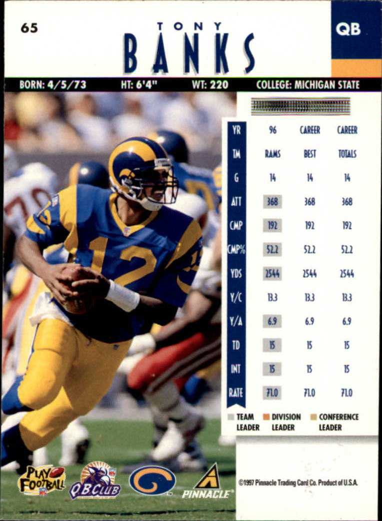 B7257- 1997 Pinnacle Footbal Cards 1-200 +Inserts -You Pick- 15+ FREE US SHIP - Picture 95 of 304