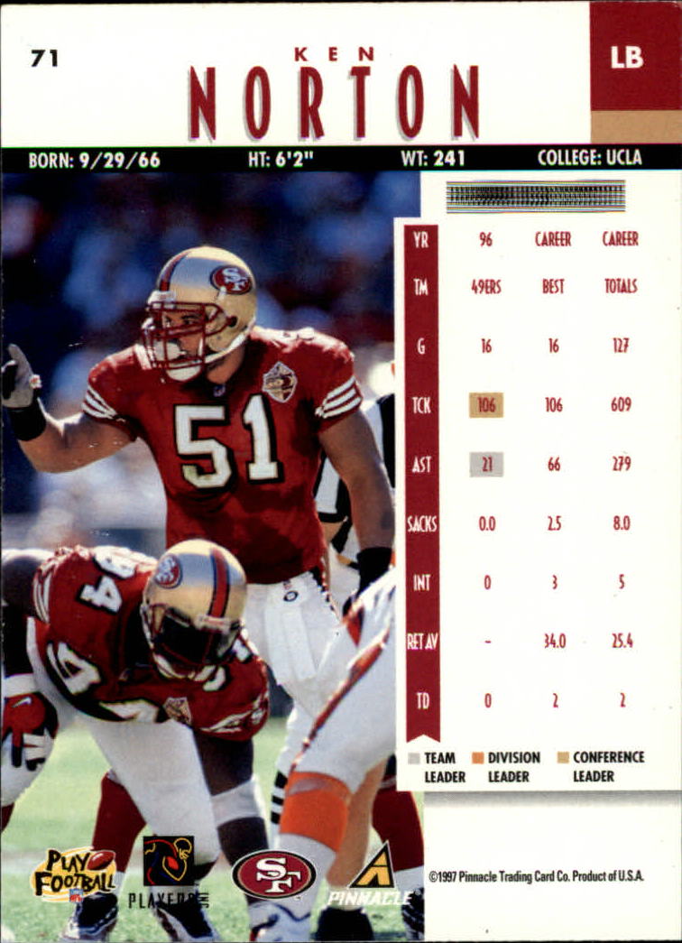 B7257- 1997 Pinnacle Footbal Cards 1-200 +Inserts -You Pick- 15+ FREE US SHIP - Picture 107 of 304