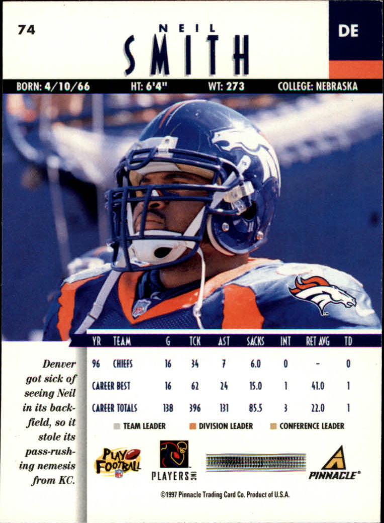 B7257- 1997 Pinnacle Footbal Cards 1-200 +Inserts -You Pick- 15+ FREE US SHIP - Picture 111 of 304