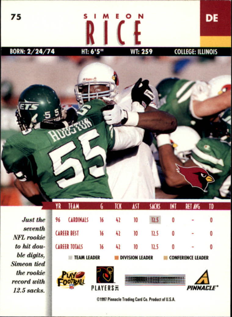 B7257- 1997 Pinnacle Footbal Cards 1-200 +Inserts -You Pick- 15+ FREE US SHIP - Picture 113 of 304