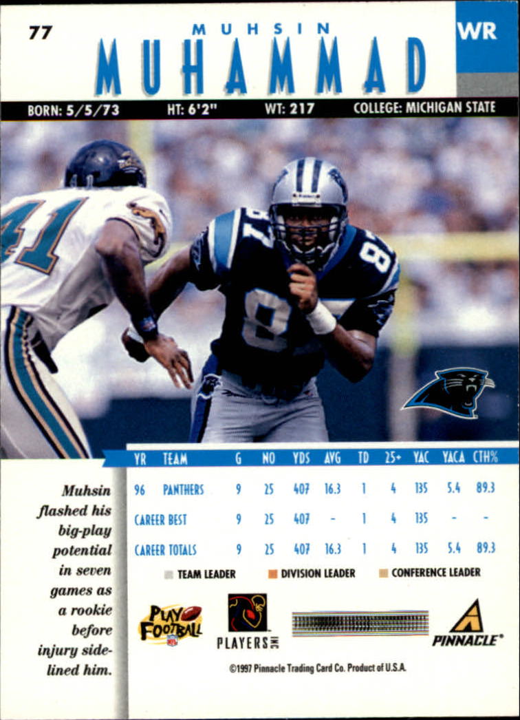 B7257- 1997 Pinnacle Footbal Cards 1-200 +Inserts -You Pick- 15+ FREE US SHIP - Picture 117 of 304