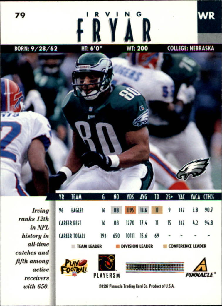 B7257- 1997 Pinnacle Footbal Cards 1-200 +Inserts -You Pick- 15+ FREE US SHIP - Picture 121 of 304