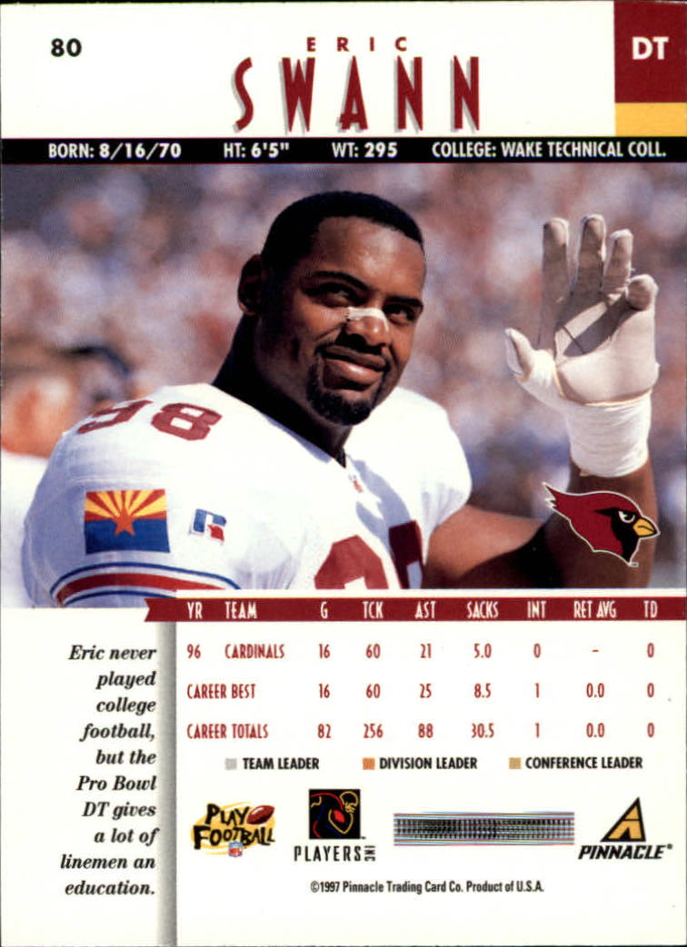B7257- 1997 Pinnacle Footbal Cards 1-200 +Inserts -You Pick- 15+ FREE US SHIP - Picture 123 of 304