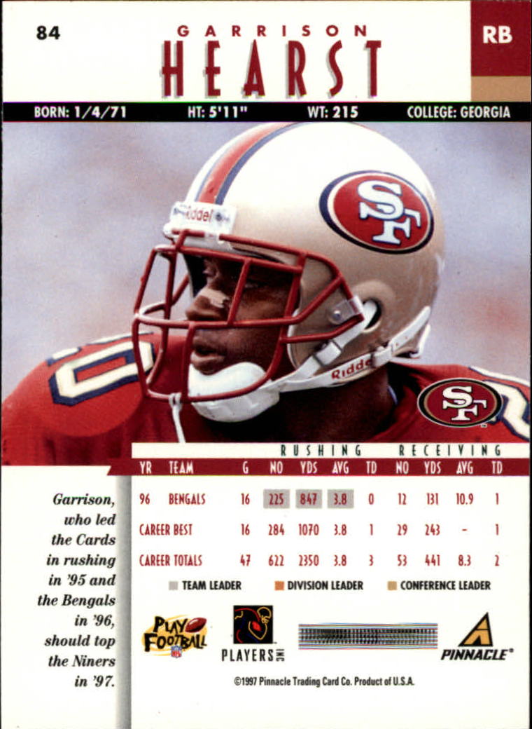 B7257- 1997 Pinnacle Footbal Cards 1-200 +Inserts -You Pick- 15+ FREE US SHIP - Picture 131 of 304