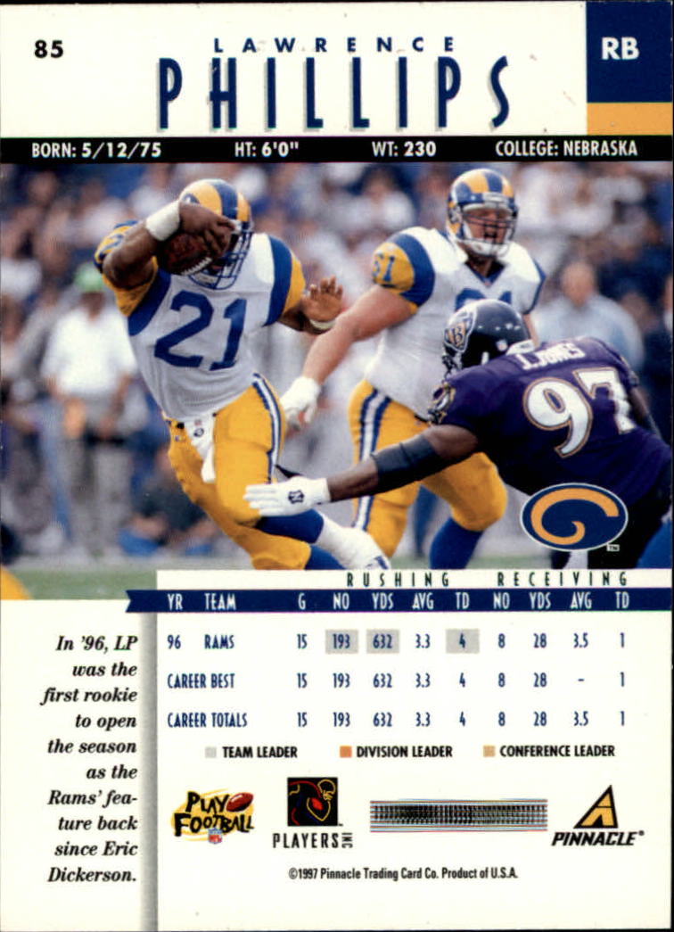 B7257- 1997 Pinnacle Footbal Cards 1-200 +Inserts -You Pick- 15+ FREE US SHIP - Picture 133 of 304