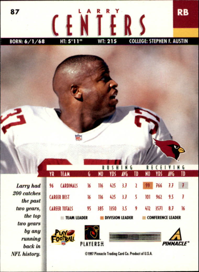 B7257- 1997 Pinnacle Footbal Cards 1-200 +Inserts -You Pick- 15+ FREE US SHIP - Picture 135 of 304