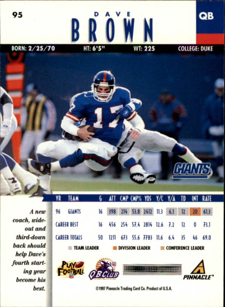 B7257- 1997 Pinnacle Footbal Cards 1-200 +Inserts -You Pick- 15+ FREE US SHIP - Picture 145 of 304