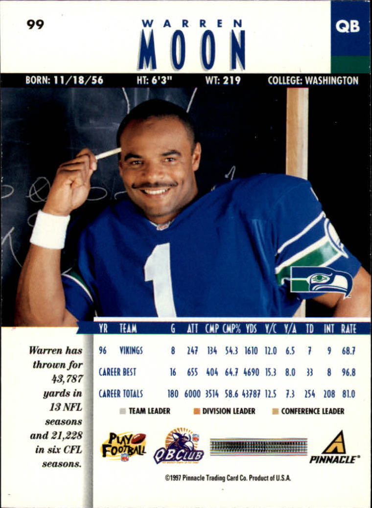 B7257- 1997 Pinnacle Footbal Cards 1-200 +Inserts -You Pick- 15+ FREE US SHIP - Picture 153 of 304