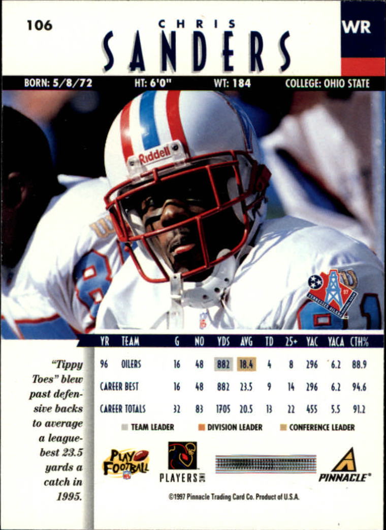 B7257- 1997 Pinnacle Footbal Cards 1-200 +Inserts -You Pick- 15+ FREE US SHIP - Picture 163 of 304