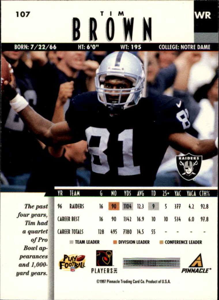 B7257- 1997 Pinnacle Footbal Cards 1-200 +Inserts -You Pick- 15+ FREE US SHIP - Picture 165 of 304