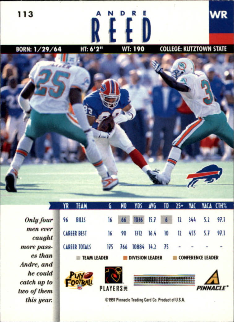 B7257- 1997 Pinnacle Footbal Cards 1-200 +Inserts -You Pick- 15+ FREE US SHIP - Picture 175 of 304