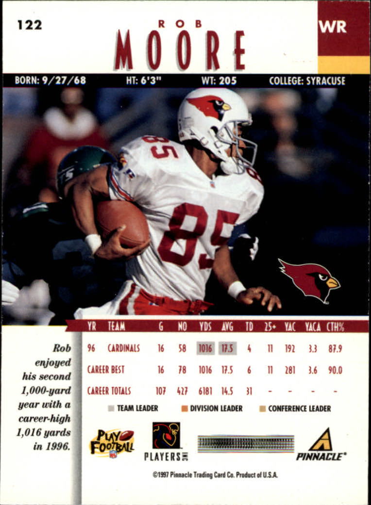 B7257- 1997 Pinnacle Footbal Cards 1-200 +Inserts -You Pick- 15+ FREE US SHIP - Picture 189 of 304
