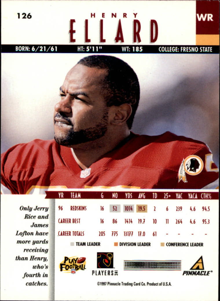 B7257- 1997 Pinnacle Footbal Cards 1-200 +Inserts -You Pick- 15+ FREE US SHIP - Picture 195 of 304