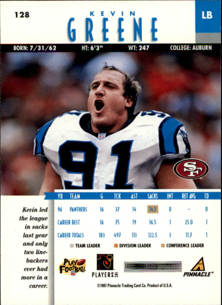 B7257- 1997 Pinnacle Footbal Cards 1-200 +Inserts -You Pick- 15+ FREE US SHIP - Picture 199 of 304