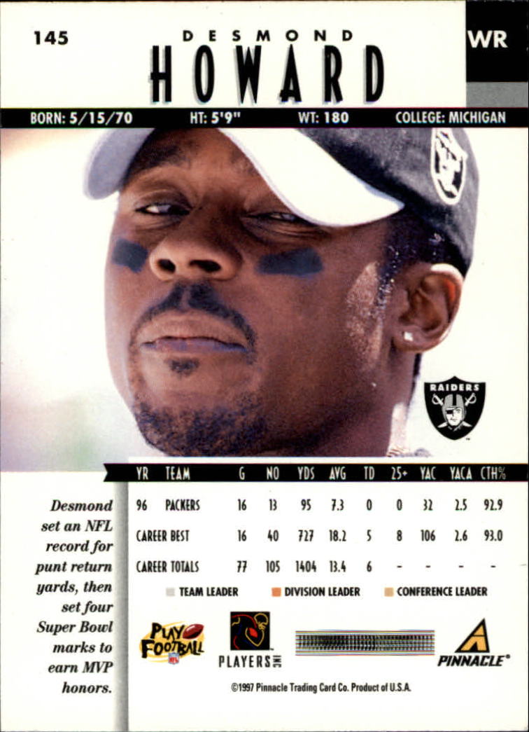 B7257- 1997 Pinnacle Footbal Cards 1-200 +Inserts -You Pick- 15+ FREE US SHIP - Picture 229 of 304