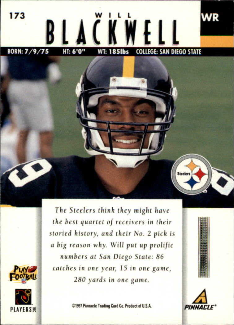 B7257- 1997 Pinnacle Footbal Cards 1-200 +Inserts -You Pick- 15+ FREE US SHIP - Picture 263 of 304