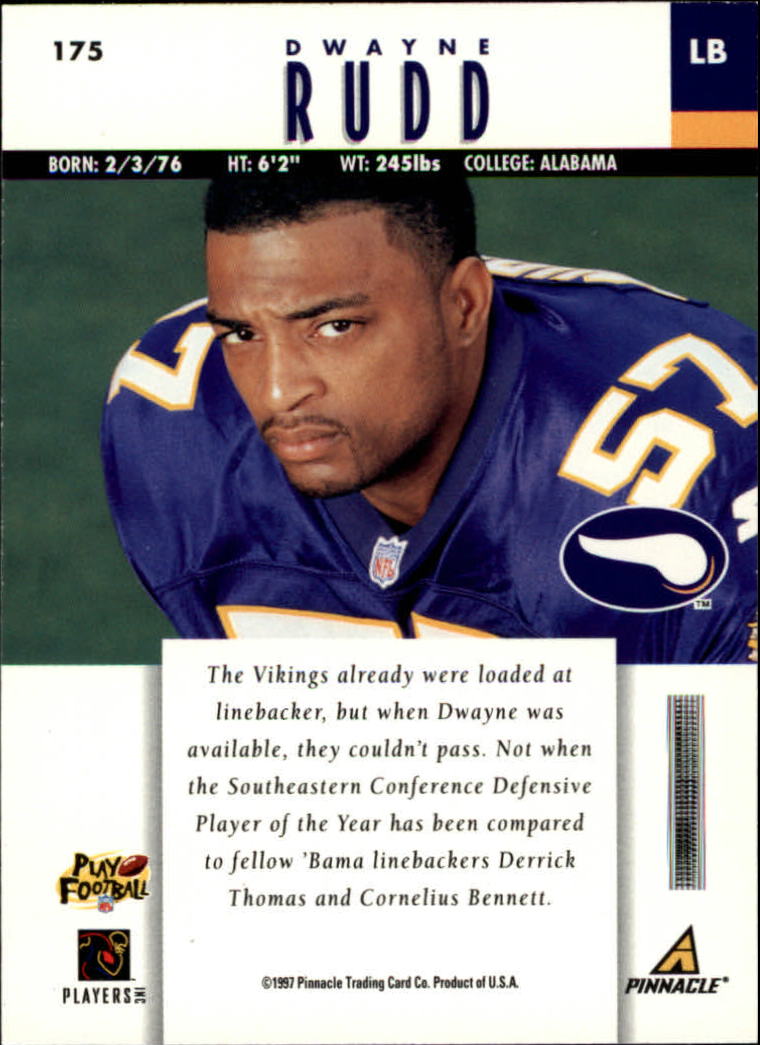 B7257- 1997 Pinnacle Footbal Cards 1-200 +Inserts -You Pick- 15+ FREE US SHIP - Picture 267 of 304