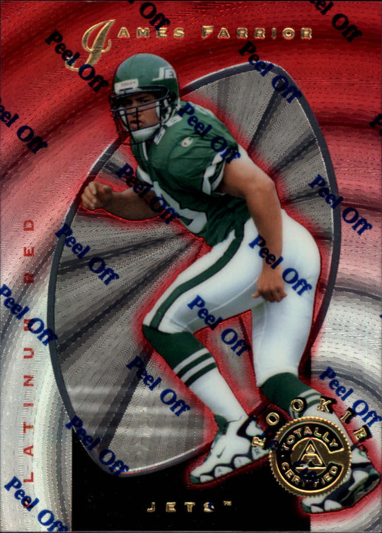 1997 Pinnacle Totally Certified Platinum Red #132 James Farrior RC