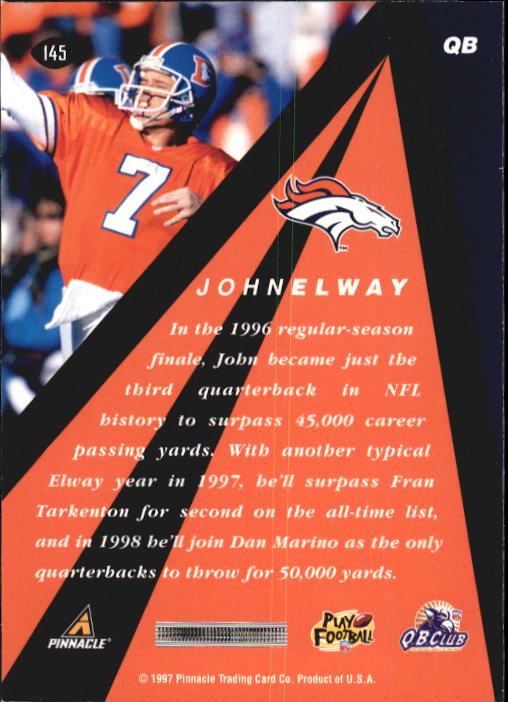 1997 Pinnacle X-Press #145 John Elway PP back image