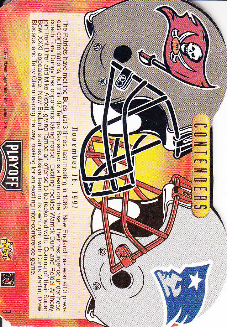 1997 Playoff Contenders Clash #3 C.Martin/W.Dunn back image