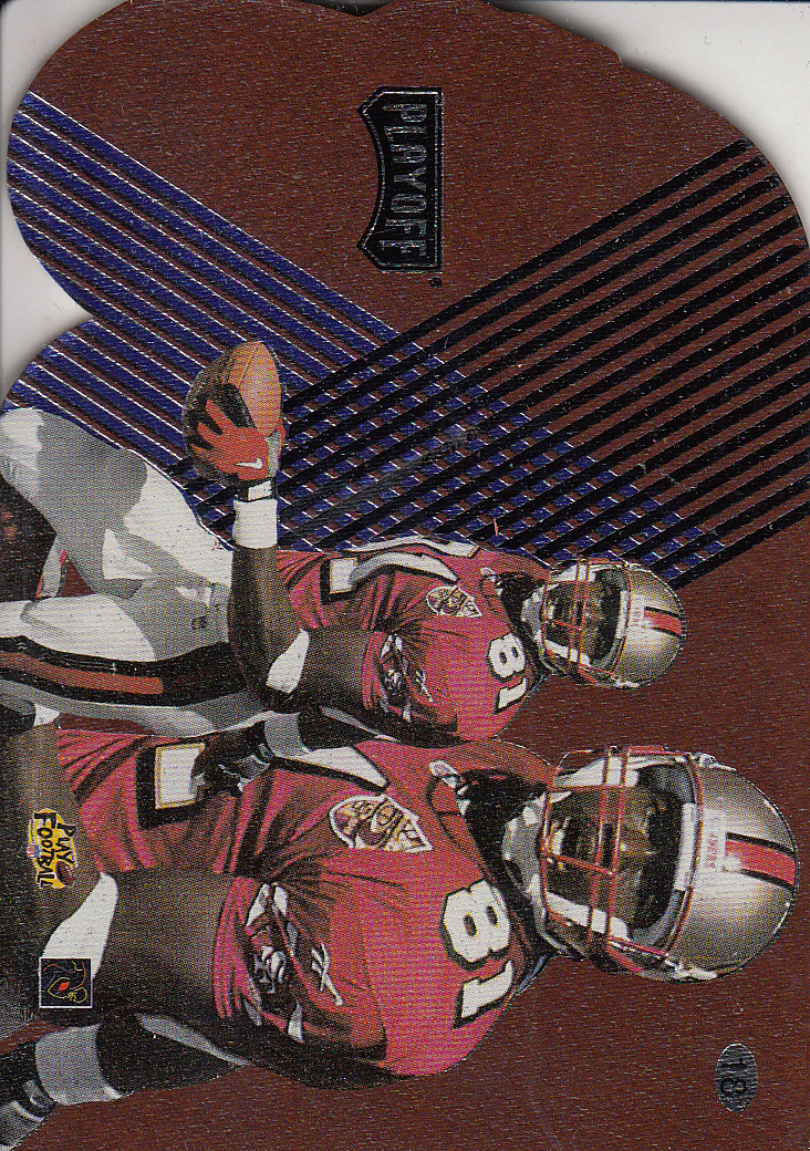 1997 Playoff Contenders Leather Helmet Die Cuts Blue #18 Terrell Owens back image