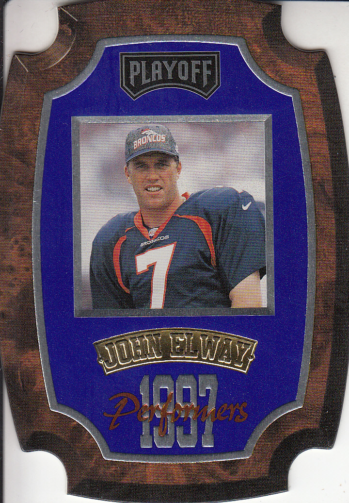 1997 Playoff Contenders Performer Plaques Blue #27 John Elway