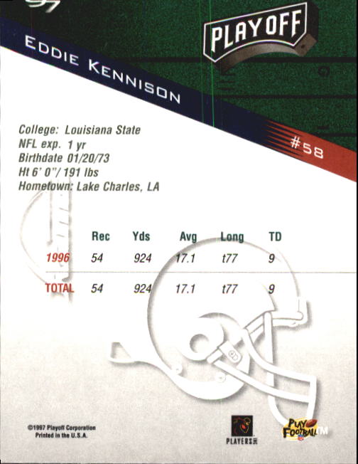 1997 Playoff Zone #58 Eddie Kennison back image