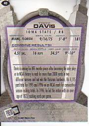 1997 Press Pass Combine #40 Troy Davis back image