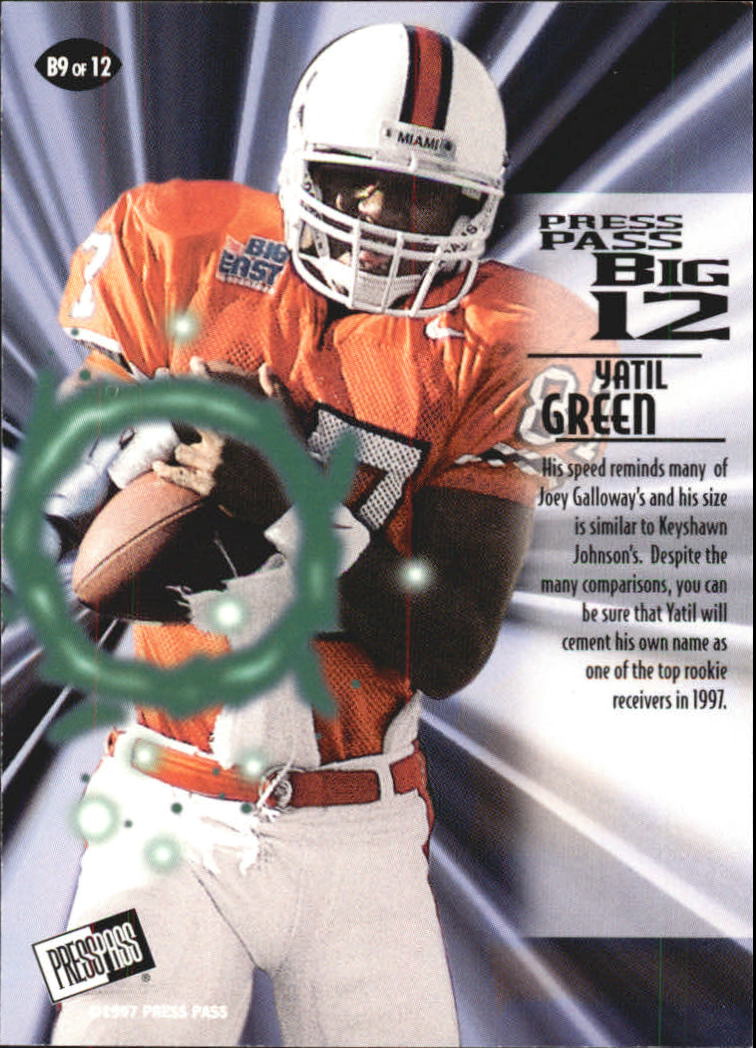 1997 Press Pass Big 12 #B9 Yatil Green back image