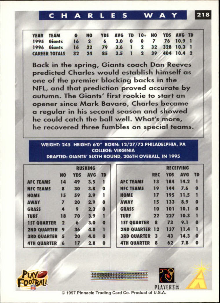 A7988- 1997 Score Football Cards 201-330 +Inserts -You Pick- 15+ FREE US SHIP - Picture 37 of 247