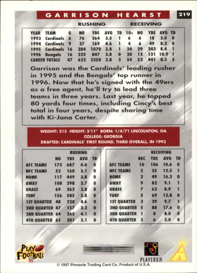 A7988- 1997 Score Football Cards 201-330 +Inserts -You Pick- 15+ FREE US SHIP - Picture 39 of 247