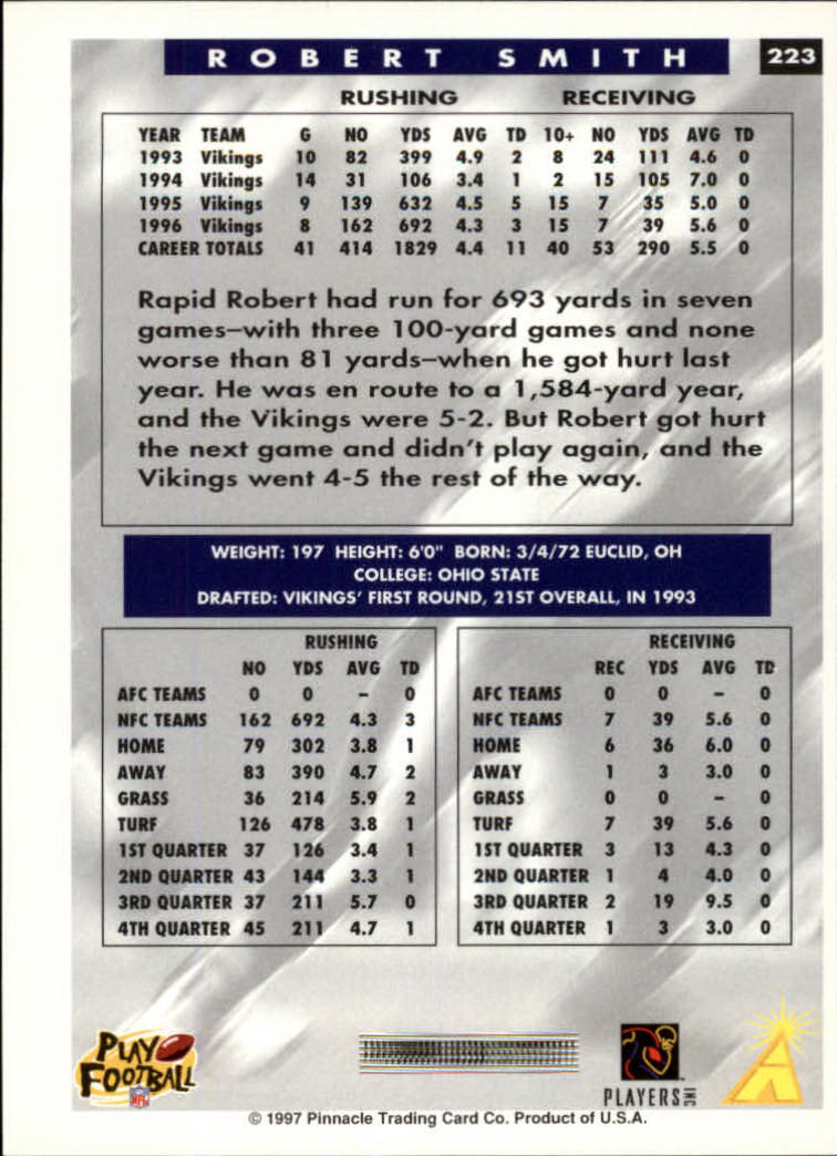 A7988- 1997 Score Football Cards 201-330 +Inserts -You Pick- 15+ FREE US SHIP - Picture 43 of 247