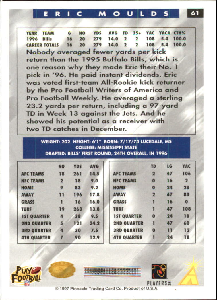 B4069- 1997 Score Hobby Reserve Football #s 1-200 -You Pick- 15+ FREE US SHIP - Picture 123 of 393