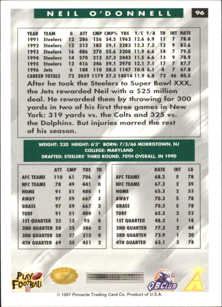 B4069- 1997 Score Hobby Reserve Football #s 1-200 -You Pick- 15+ FREE US SHIP - Picture 191 of 393