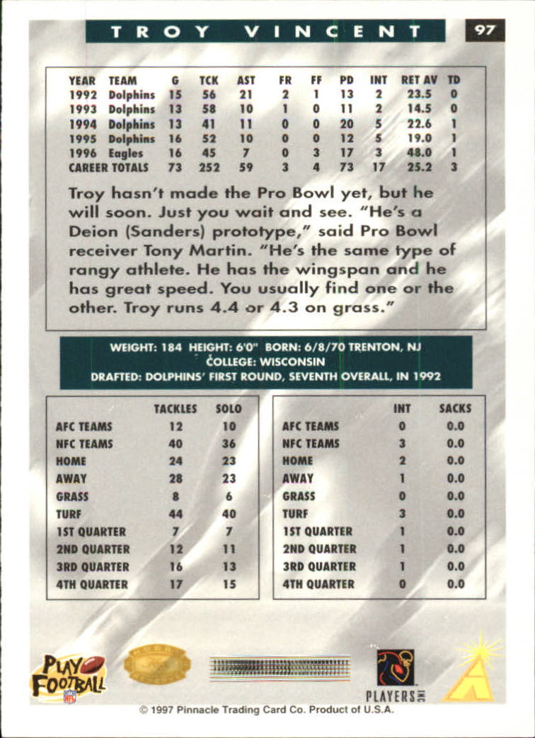 B4069- 1997 Score Hobby Reserve Football #s 1-200 -You Pick- 15+ FREE US SHIP - Picture 193 of 393