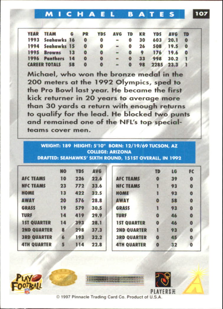 B4069- 1997 Score Hobby Reserve Football #s 1-200 -You Pick- 15+ FREE US SHIP - Picture 211 of 393