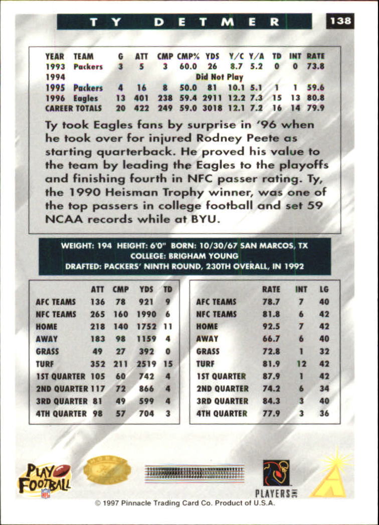 B4069- 1997 Score Hobby Reserve Football #s 1-200 -You Pick- 15+ FREE US SHIP - Picture 273 of 393