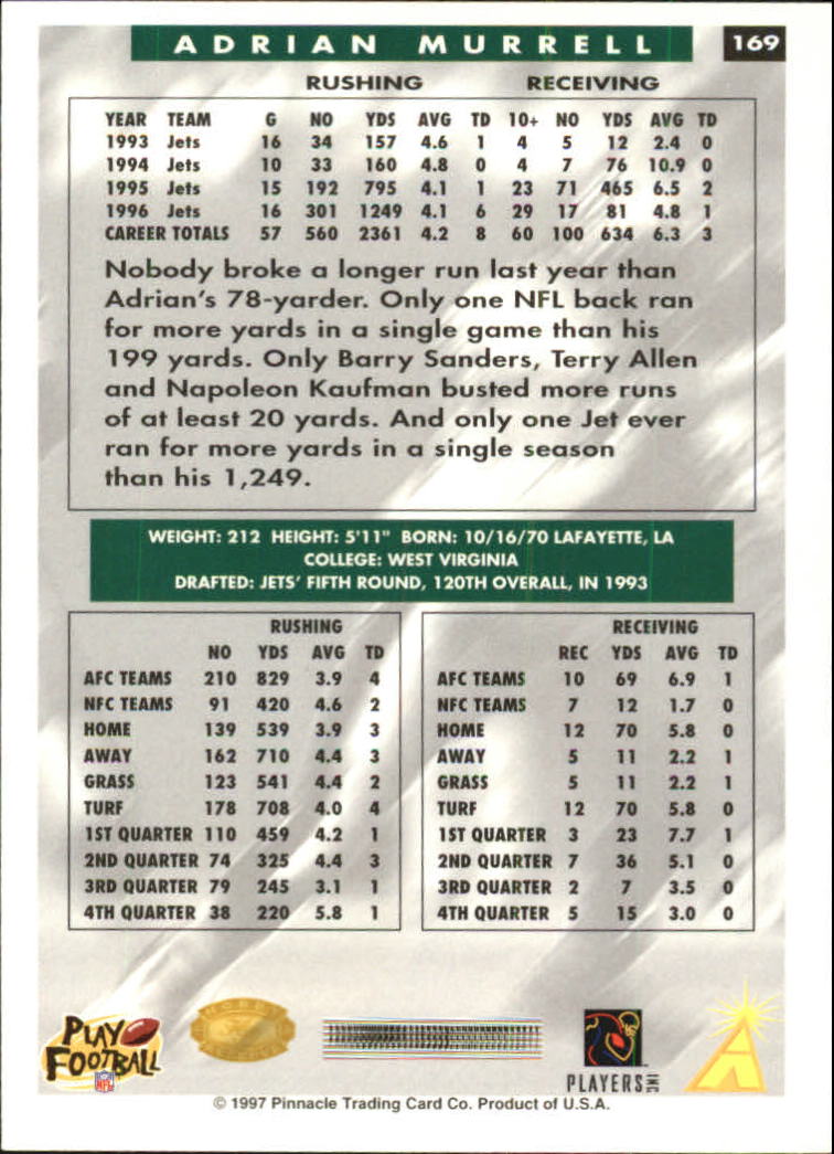 B4069- 1997 Score Hobby Reserve Football #s 1-200 -You Pick- 15+ FREE US SHIP - Picture 333 of 393