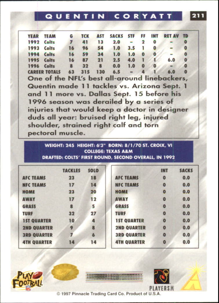 B4069- 1997 Score Hobby Reserve Football 201-330 -You Pick- 15+ FREE US SHIP - Picture 23 of 257