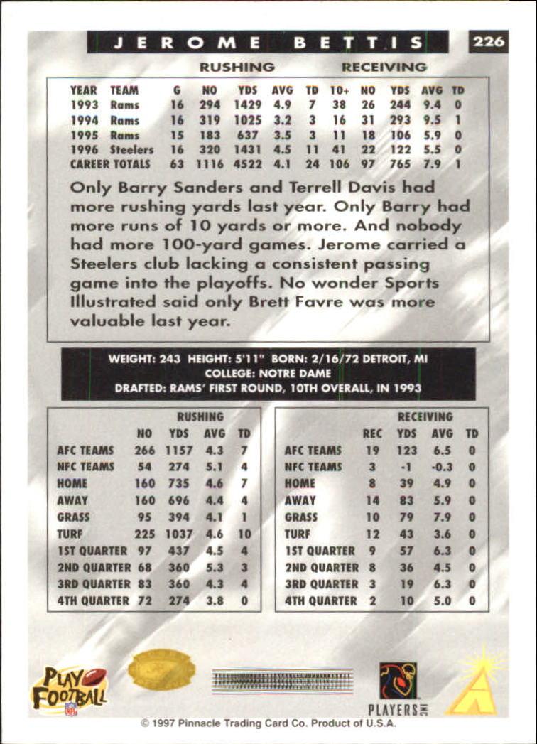 B4069- 1997 Score Hobby Reserve Football 201-330 -You Pick- 15+ FREE US SHIP - Picture 53 of 257