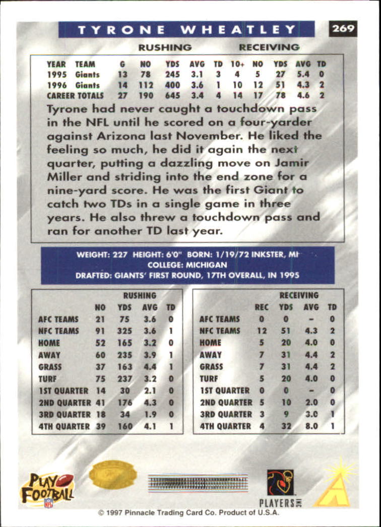 B4069- 1997 Score Hobby Reserve Football 201-330 -You Pick- 15+ FREE US SHIP - Picture 137 of 257