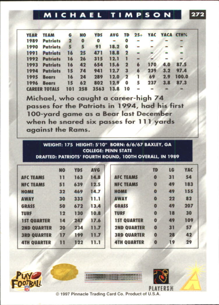 B4069- 1997 Score Hobby Reserve Football 201-330 -You Pick- 15+ FREE US SHIP - Picture 143 of 257