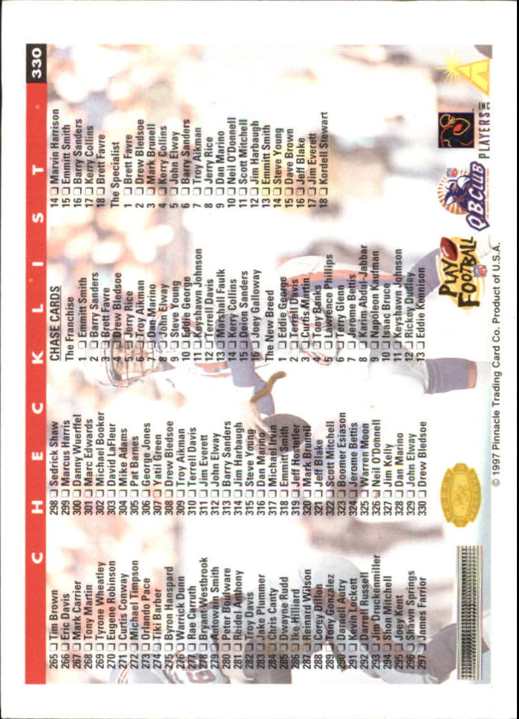 B4069- 1997 Score Hobby Reserve Football 201-330 -You Pick- 15+ FREE US SHIP - Picture 255 of 257