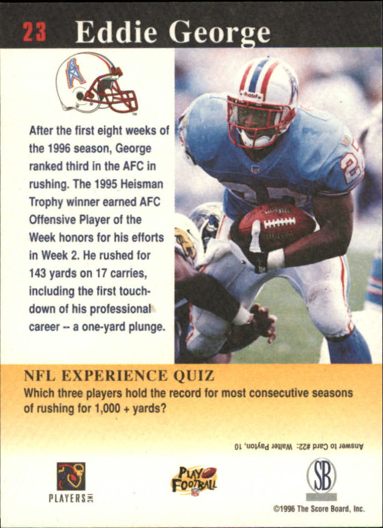 1997 Score Board NFL Experience #23 Eddie George back image